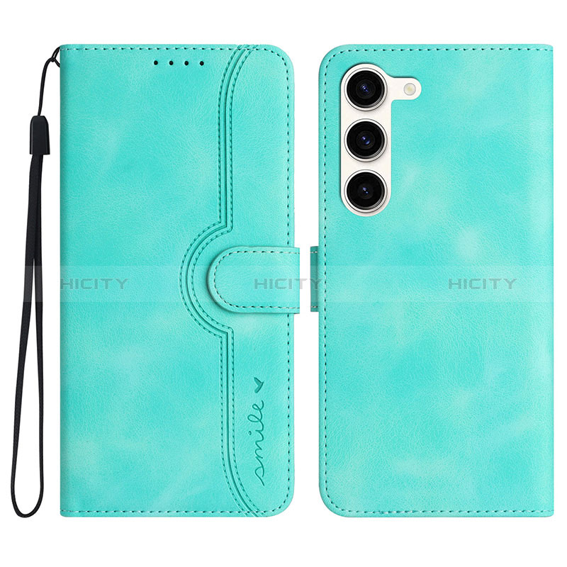 Coque Portefeuille Livre Cuir Etui Clapet YX2 pour Samsung Galaxy S22 5G Vert Plus