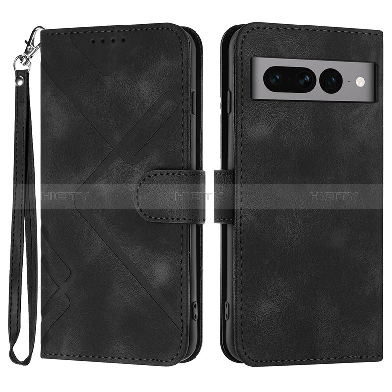 Coque Portefeuille Livre Cuir Etui Clapet YX3 pour Google Pixel 7 Pro 5G Noir Plus