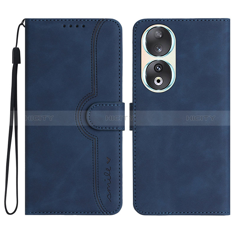 Coque Portefeuille Livre Cuir Etui Clapet YX3 pour Huawei Honor 90 5G Bleu Plus