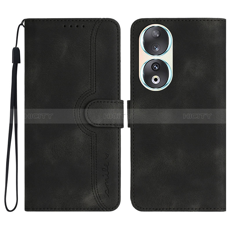 Coque Portefeuille Livre Cuir Etui Clapet YX3 pour Huawei Honor 90 5G Noir Plus