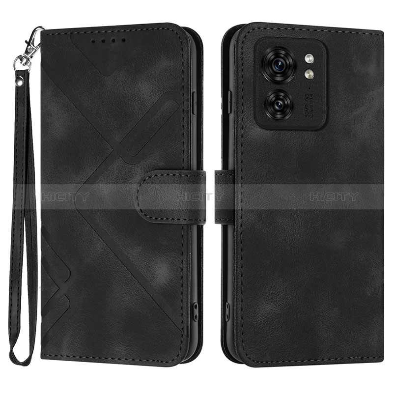 Coque Portefeuille Livre Cuir Etui Clapet YX3 pour Motorola Moto Edge 40 5G Noir Plus