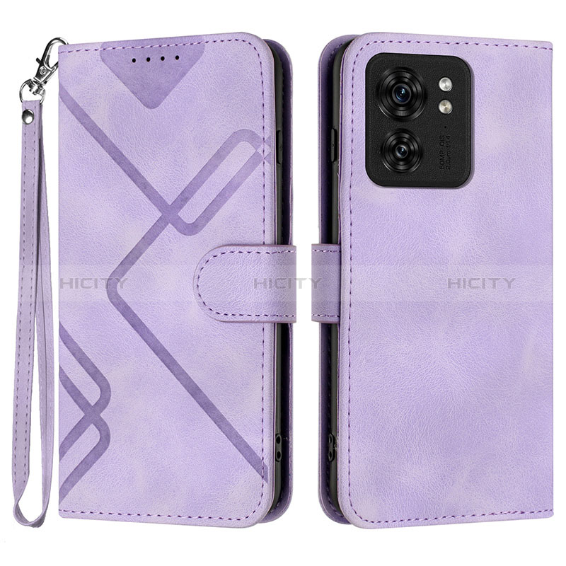 Coque Portefeuille Livre Cuir Etui Clapet YX3 pour Motorola Moto Edge 40 5G Violet Plus