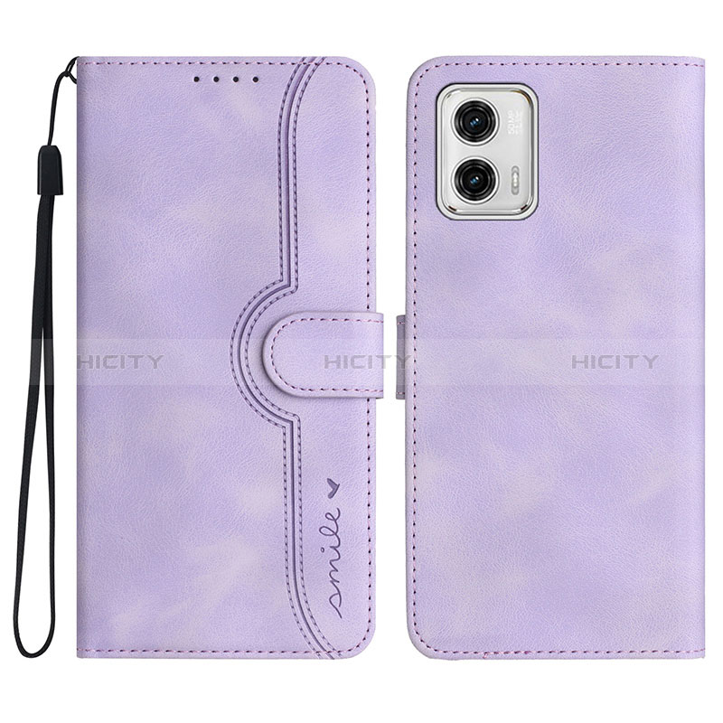 Coque Portefeuille Livre Cuir Etui Clapet YX3 pour Motorola Moto G53j 5G Violet Plus