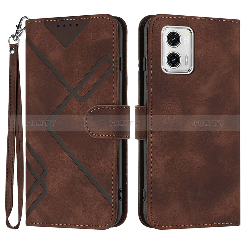 Coque Portefeuille Livre Cuir Etui Clapet YX3 pour Motorola Moto G73 5G Marron Plus