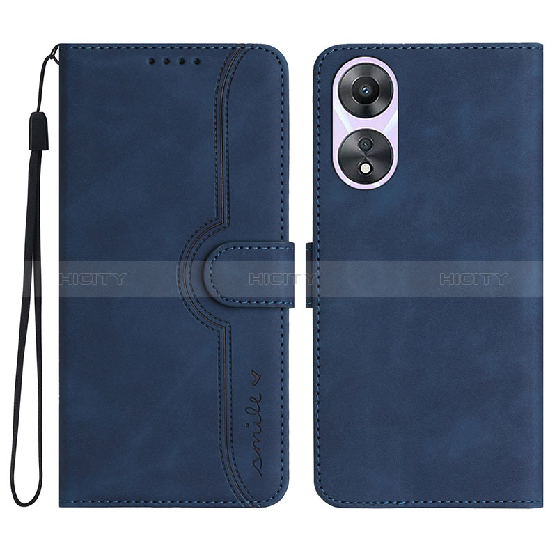 Coque Portefeuille Livre Cuir Etui Clapet YX3 pour Oppo A38 Bleu Plus