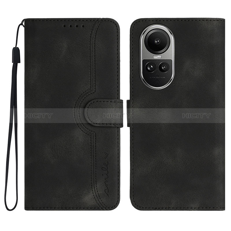 Coque Portefeuille Livre Cuir Etui Clapet YX3 pour Oppo Reno10 5G Noir Plus