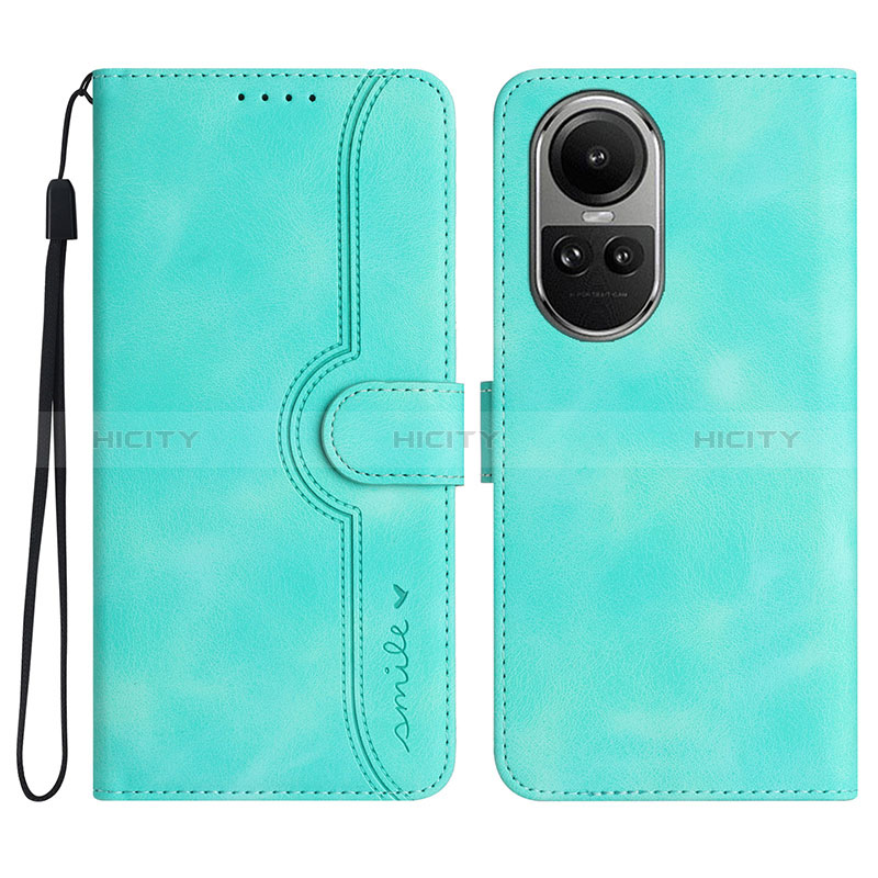 Coque Portefeuille Livre Cuir Etui Clapet YX3 pour Oppo Reno10 5G Vert Plus