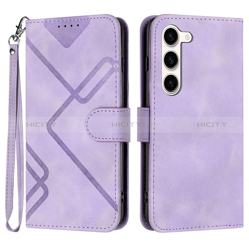 Coque Portefeuille Livre Cuir Etui Clapet YX3 pour Samsung Galaxy S22 5G Violet Plus