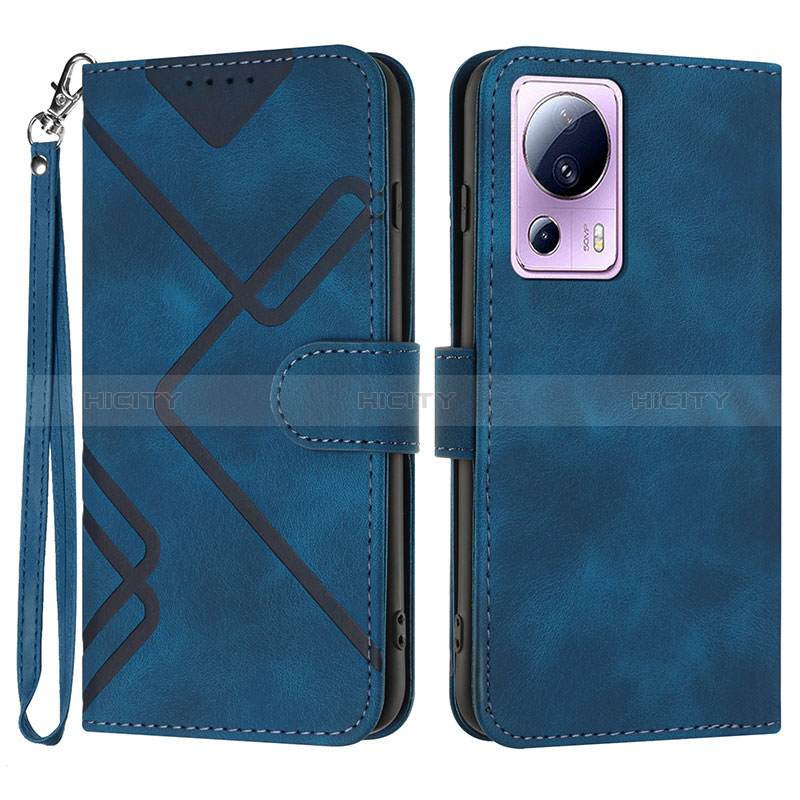 Coque Portefeuille Livre Cuir Etui Clapet YX3 pour Xiaomi Mi 13 Lite 5G Bleu Plus