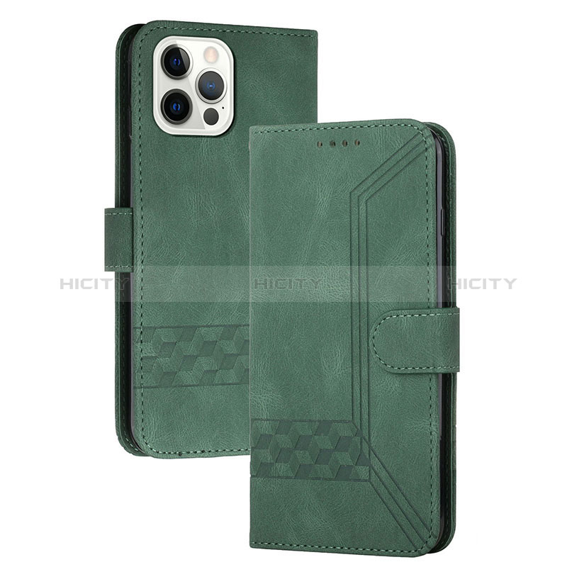 Coque Portefeuille Livre Cuir Etui Clapet YX4 pour Apple iPhone 14 Pro Max Vert Plus