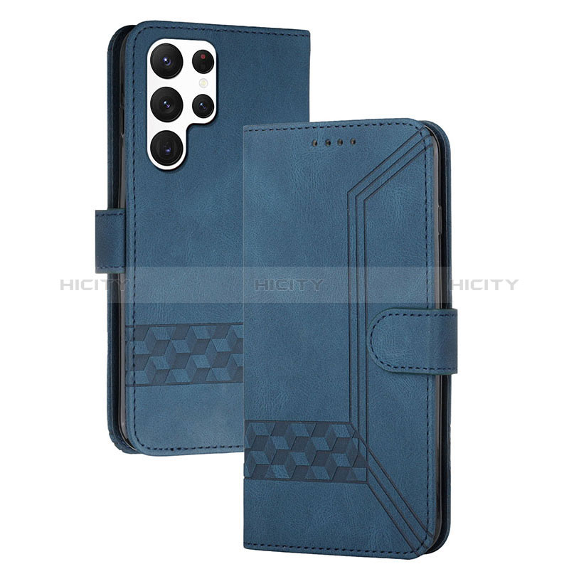 Coque Portefeuille Livre Cuir Etui Clapet YX4 pour Samsung Galaxy S25 Ultra 5G Bleu Plus