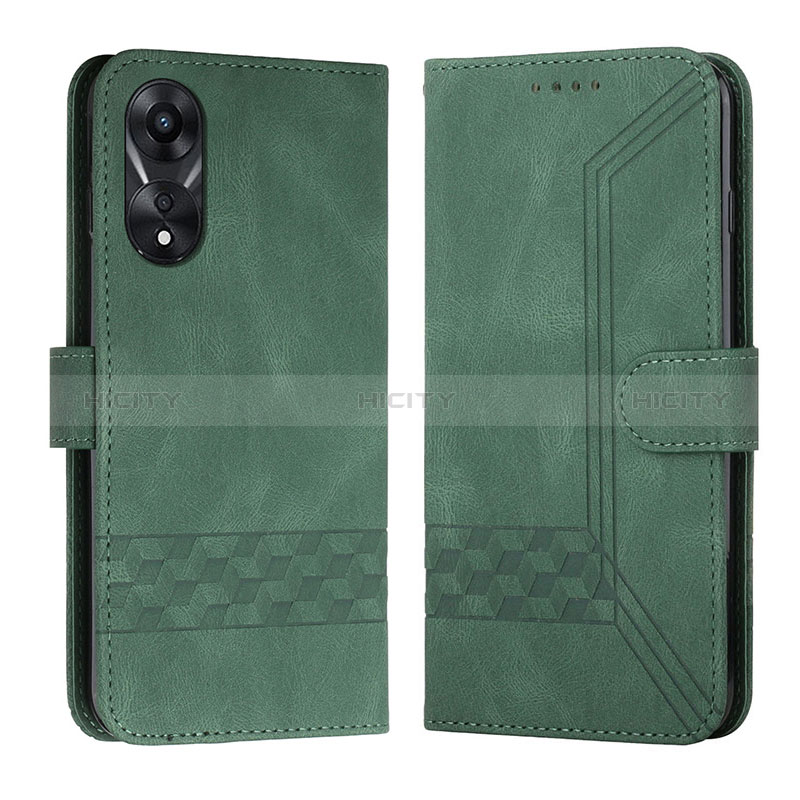 Coque Portefeuille Livre Cuir Etui Clapet YX5 pour Oppo A58 4G Vert Plus