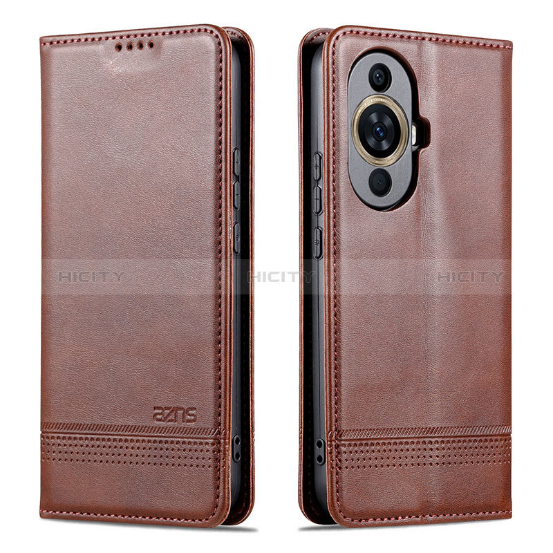 Coque Portefeuille Livre Cuir Etui Clapet YZ1 pour Huawei Nova 11 Ultra Marron Plus