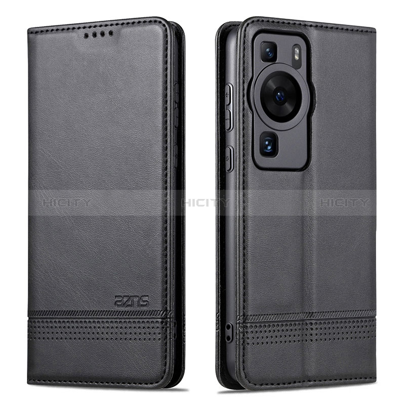 Coque Portefeuille Livre Cuir Etui Clapet YZ1 pour Huawei P60 Pro Noir Plus