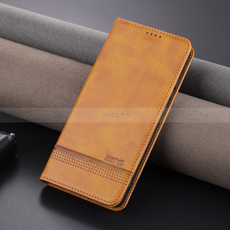 Coque Portefeuille Livre Cuir Etui Clapet YZ1 pour OnePlus Nord CE 3 5G Brun Clair Plus