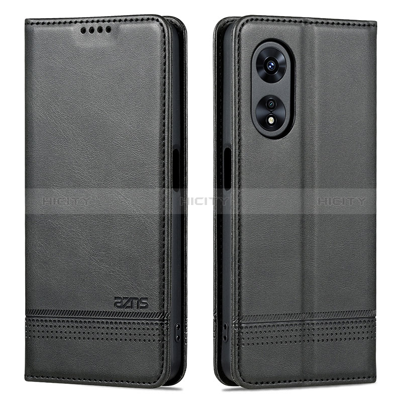 Coque Portefeuille Livre Cuir Etui Clapet YZ1 pour Oppo A58 5G Noir Plus