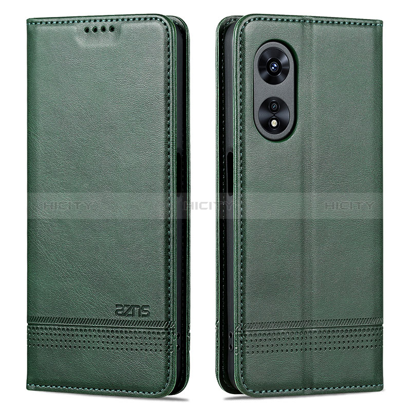 Coque Portefeuille Livre Cuir Etui Clapet YZ1 pour Oppo A78 5G Vert Plus