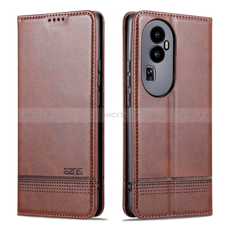 Coque Portefeuille Livre Cuir Etui Clapet YZ1 pour Oppo Reno10 Pro+ Plus 5G Marron Plus