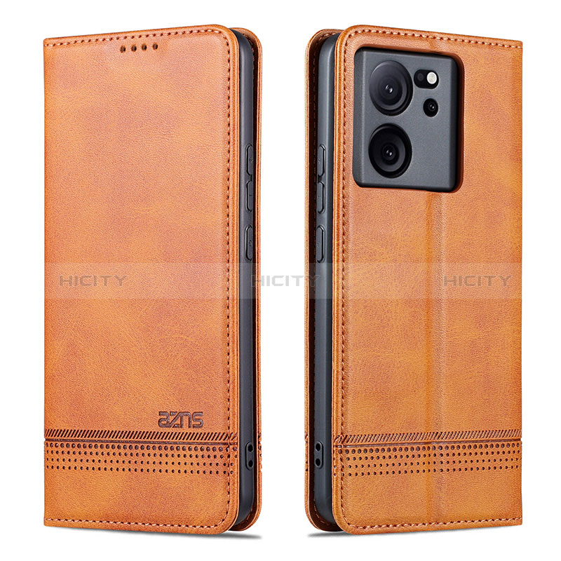 Coque Portefeuille Livre Cuir Etui Clapet YZ1 pour Xiaomi Mi 13T 5G Brun Clair Plus