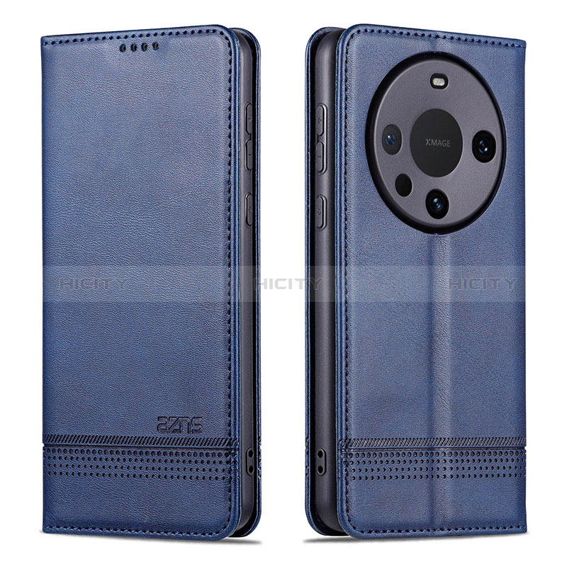 Coque Portefeuille Livre Cuir Etui Clapet YZ2 pour Huawei Mate 60 Bleu Plus