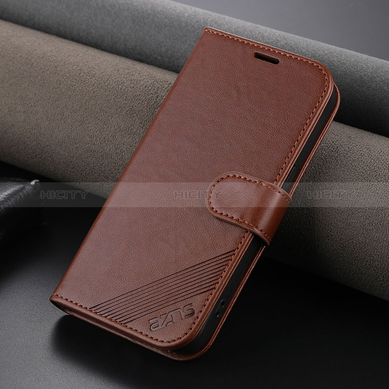 Coque Portefeuille Livre Cuir Etui Clapet YZ3 pour Apple iPhone 16 Pro Marron Plus