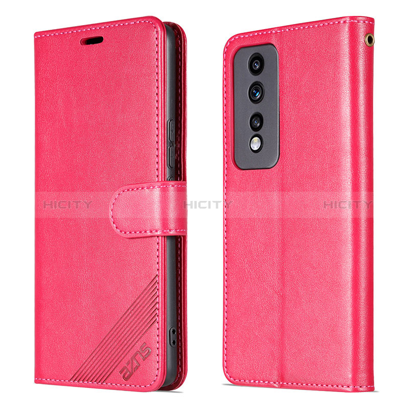 Coque Portefeuille Livre Cuir Etui Clapet YZ3 pour Huawei Honor 80 GT 5G Rose Rouge Plus