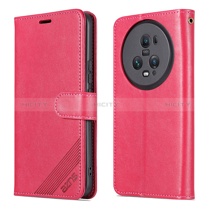 Coque Portefeuille Livre Cuir Etui Clapet YZ3 pour Huawei Honor Magic5 Pro 5G Rose Rouge Plus