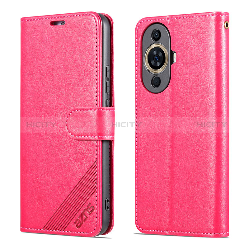 Coque Portefeuille Livre Cuir Etui Clapet YZ3 pour Huawei Nova 11 Rose Rouge Plus