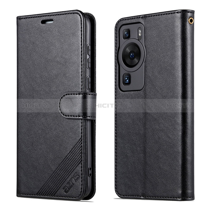 Coque Portefeuille Livre Cuir Etui Clapet YZ3 pour Huawei P60 Pro Noir Plus