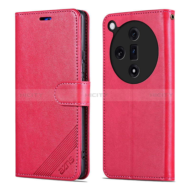 Coque Portefeuille Livre Cuir Etui Clapet YZ3 pour Oppo Find X7 5G Rose Rouge Plus