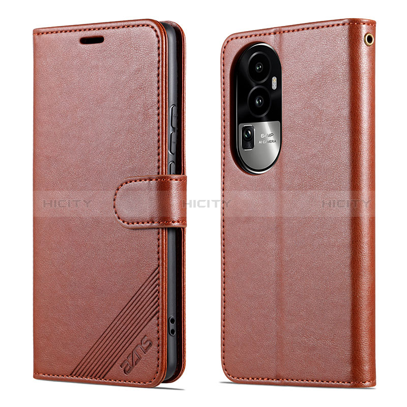 Coque Portefeuille Livre Cuir Etui Clapet YZ3 pour Oppo Reno10 Pro+ Plus 5G Marron Plus