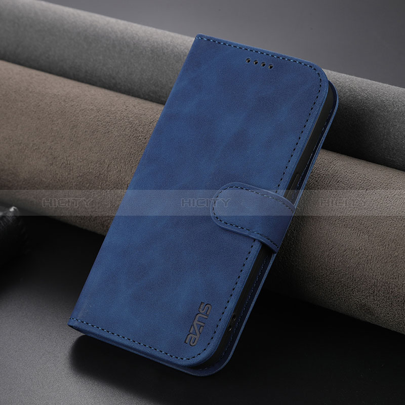 Coque Portefeuille Livre Cuir Etui Clapet YZ5 pour Apple iPhone 14 Pro Max Bleu Plus