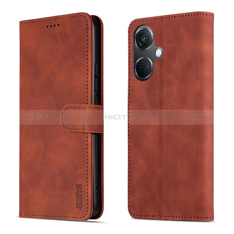 Coque Portefeuille Livre Cuir Etui Clapet YZ5 pour OnePlus Nord CE 3 5G Marron Plus