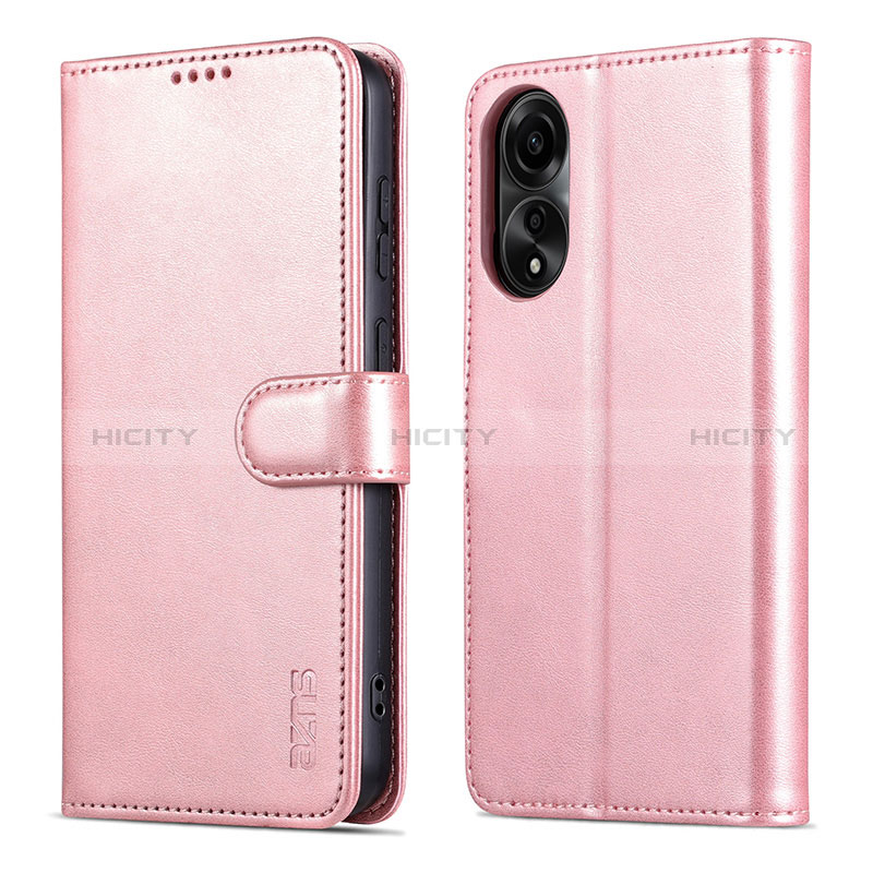 Coque Portefeuille Livre Cuir Etui Clapet YZ5 pour Oppo A78 4G Or Rose Plus