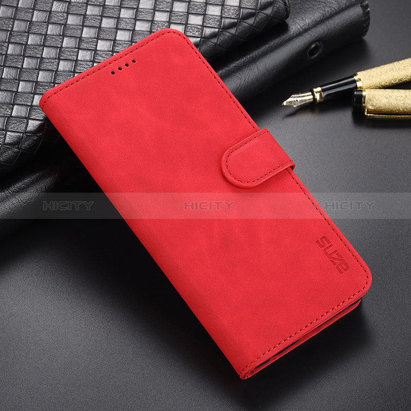 Coque Portefeuille Livre Cuir Etui Clapet YZ6 pour Oppo A58 5G Rose Rouge Plus