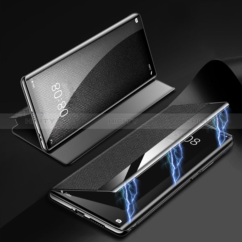 Coque Portefeuille Livre Cuir Etui Clapet Z01 pour Huawei P60 Noir Plus