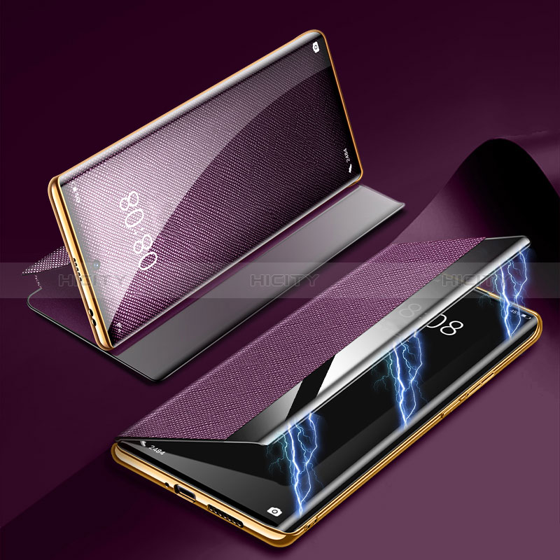 Coque Portefeuille Livre Cuir Etui Clapet Z01 pour Huawei P60 Pro Violet Plus