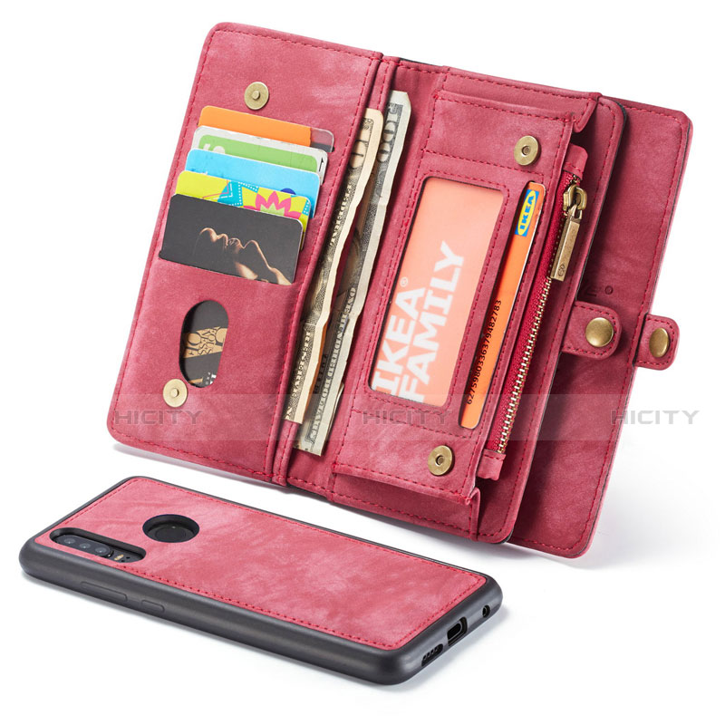 Coque Portefeuille Livre Cuir Etui Clapet Z02 pour Huawei P30 Lite New Edition Rouge Plus