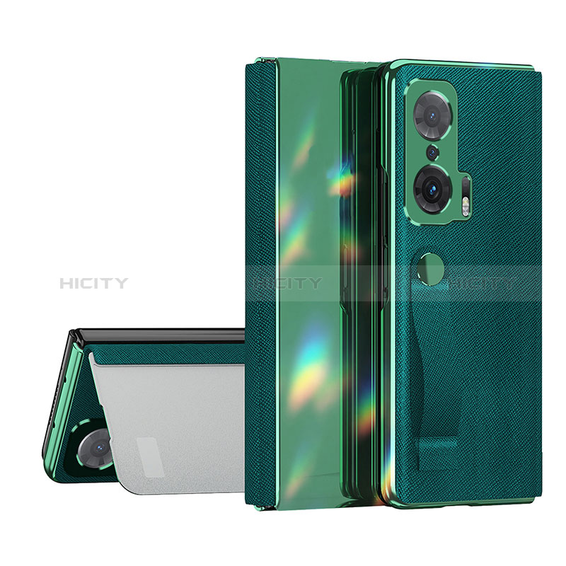 Coque Portefeuille Livre Cuir Etui Clapet ZL1 pour Huawei Honor Magic V 5G Vert Plus