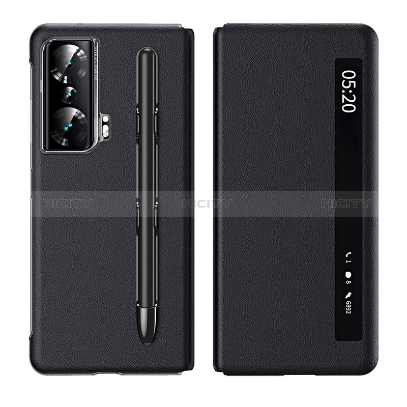 Coque Portefeuille Livre Cuir Etui Clapet ZL1 pour Huawei Honor Magic Vs 5G Noir Plus