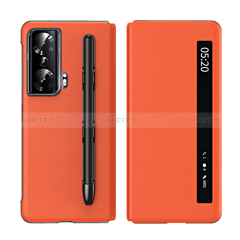 Coque Portefeuille Livre Cuir Etui Clapet ZL1 pour Huawei Honor Magic Vs 5G Orange Plus