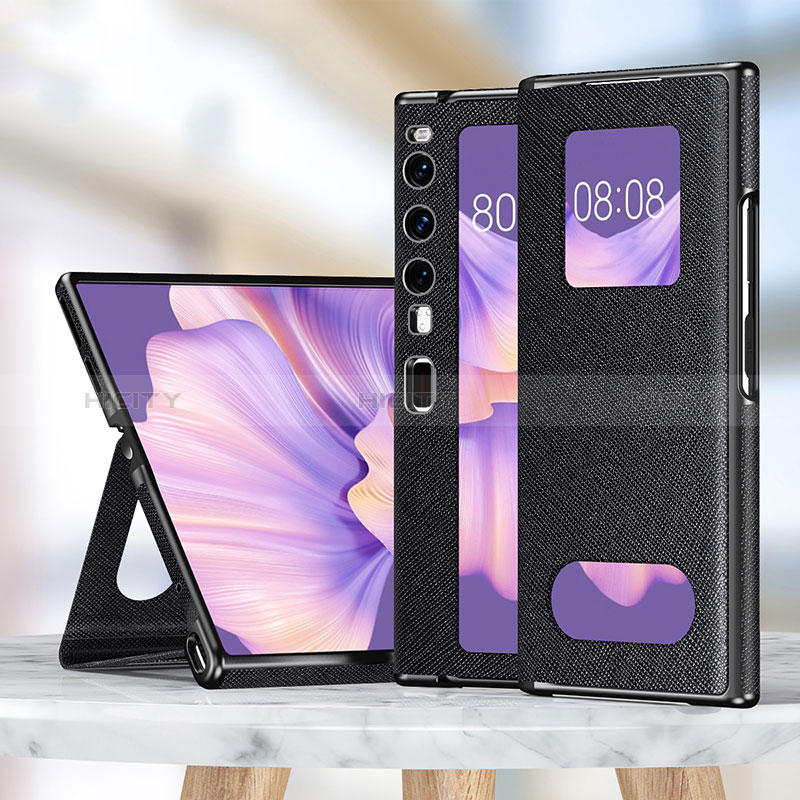 Coque Portefeuille Livre Cuir Etui Clapet ZL1 pour Huawei Mate Xs 2 Noir Plus