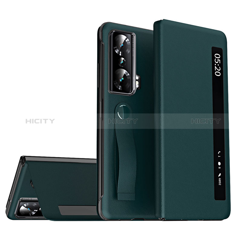 Coque Portefeuille Livre Cuir Etui Clapet ZL2 pour Huawei Honor Magic Vs 5G Vert Plus