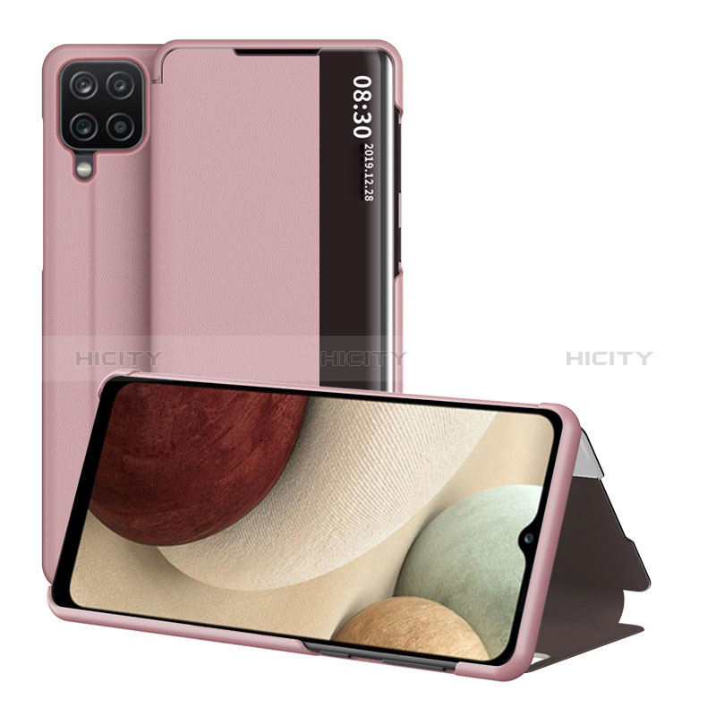 Coque Portefeuille Livre Cuir Etui Clapet ZL2 pour Samsung Galaxy A12 Nacho Or Rose Plus