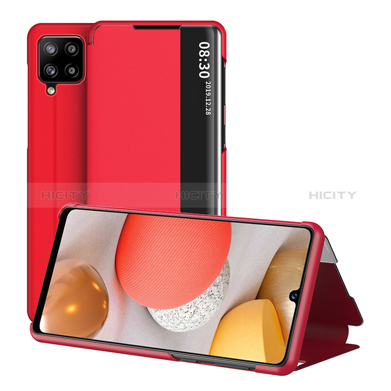 Coque Portefeuille Livre Cuir Etui Clapet ZL2 pour Samsung Galaxy A42 5G Rouge Plus