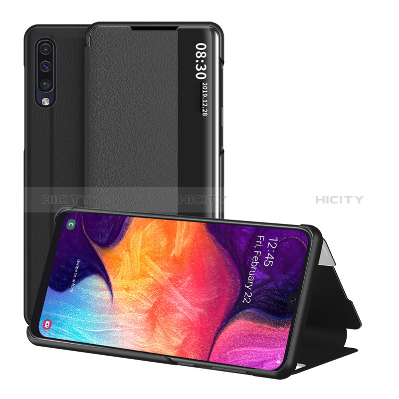 Coque Portefeuille Livre Cuir Etui Clapet ZL2 pour Samsung Galaxy A50S Noir Plus