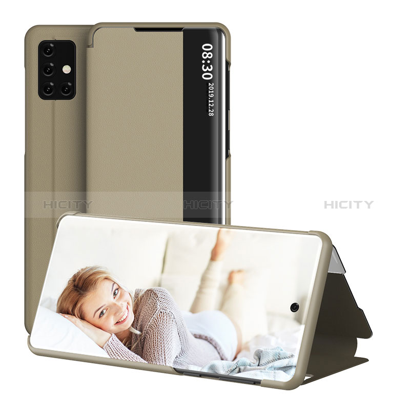 Coque Portefeuille Livre Cuir Etui Clapet ZL2 pour Samsung Galaxy A51 4G Or Plus