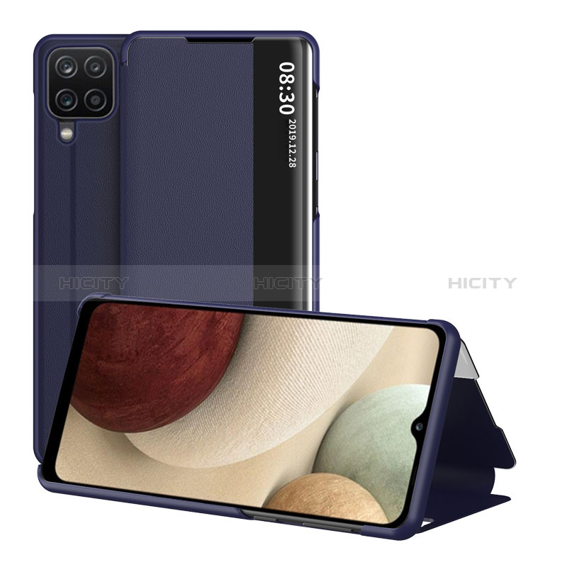 Coque Portefeuille Livre Cuir Etui Clapet ZL2 pour Samsung Galaxy F12 Bleu Plus
