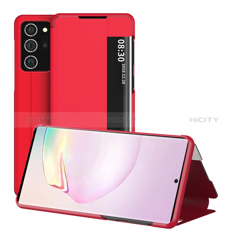 Coque Portefeuille Livre Cuir Etui Clapet ZL2 pour Samsung Galaxy Note 20 5G Rouge Plus