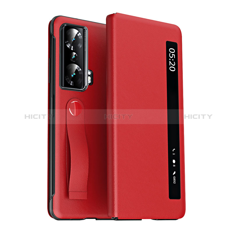 Coque Portefeuille Livre Cuir Etui Clapet ZL3 pour Huawei Honor Magic Vs 5G Rouge Plus